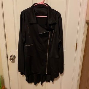 SHEIN Zipper dip hem coat